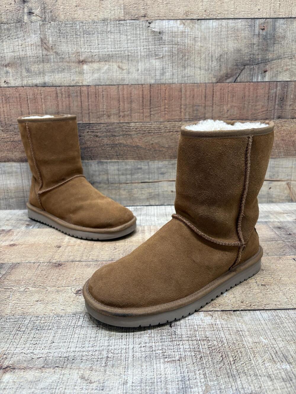 Koolaburra By UGG Boots Womens Size 8 39 Brown Suede Shearling Mid Calf Winter